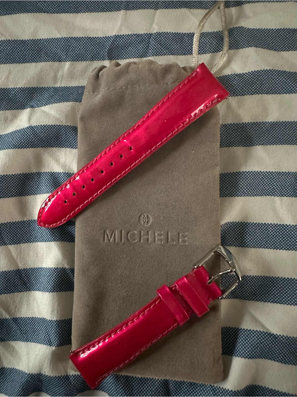 Michele Hot Pink Patent Leather Watch Strap